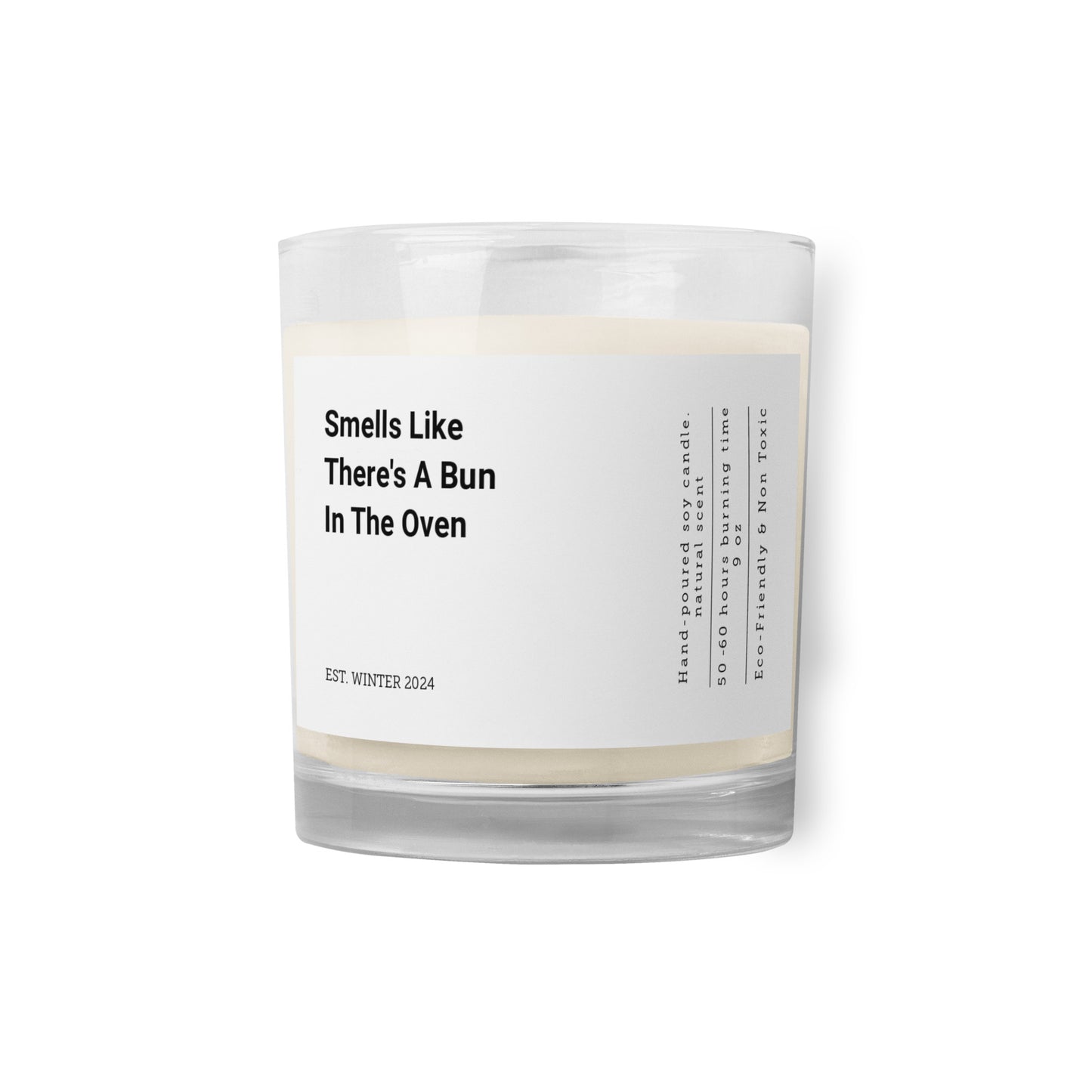 Smells Like There's A Bun in the Oven Candle With Personalized Date