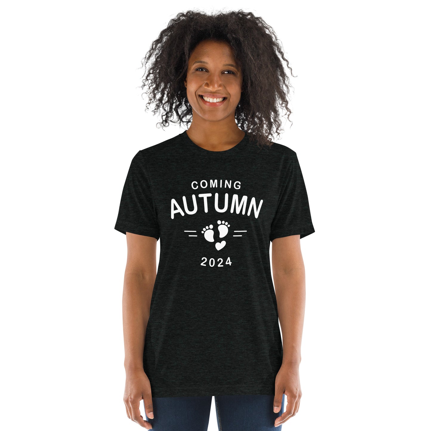 Baby on the Way Tee with Seasonal Due Date in Charcoal Black