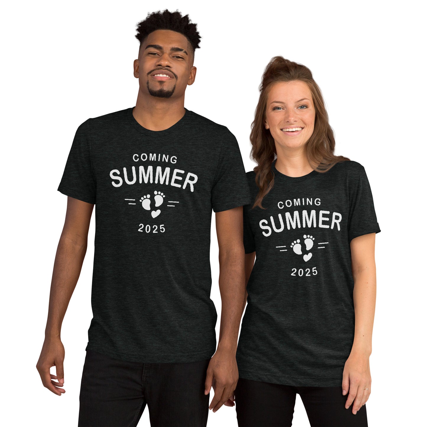 Baby on the Way Tee with Seasonal Due Date in Charcoal Black