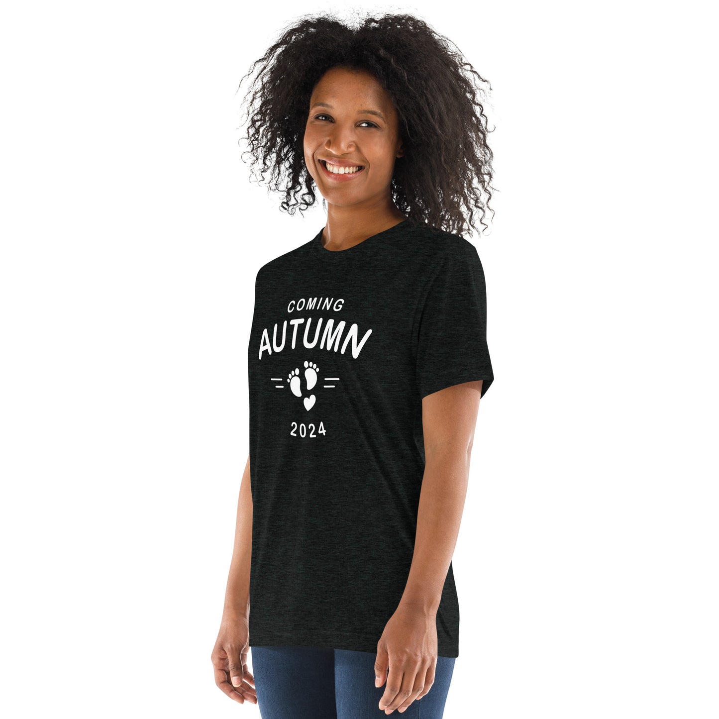 Baby on the Way Tee with Seasonal Due Date in Charcoal Black